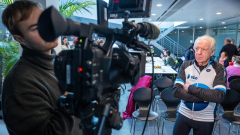 Foto behind the scenes fietsen naar het werk SBB